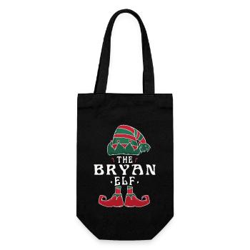 Bryan Elf Familie Passende Gruppe Weihnachten Mama Papa - Geschenkbeutel für Flaschen - Schwarz - Vorne