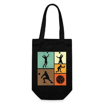 Volleyball Retro Vintage Volleyball Player - Gift Bag for Bottles - black - Front