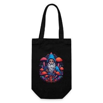 Mushroom | Fantasy Pilze Wald Natur Goa Festival - Geschenkbeutel für Flaschen - Schwarz - Vorne
