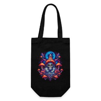 Mushroom | Fantasy Pilze Wald Natur Goa Festival - Geschenkbeutel für Flaschen - Schwarz - Vorne