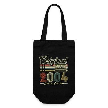 Original 2004 Vintage Jahrgang Retro Geburtstag - Geschenkbeutel für Flaschen - Schwarz - Vorne