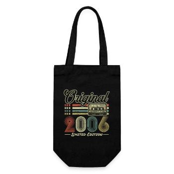 Original 2006 Vintage Jahrgang Retro Geburtstag - Geschenkbeutel für Flaschen - Schwarz - Vorne