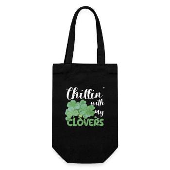 Chillin With My Shamrocks Funny Irish - Gift Bag for Bottles - black - Front