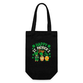 Trois Gnomes irlandais trèfle St Patrick jour chanceux - Sac à bouteille - noir - Devant