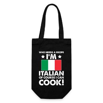 Italian Cuisine Cook Chef I´m Italian Of Course I - Gift Bag for Bottles - black - Front