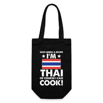 Thai Cuisine Cook Chef I´m Thai Of Course I - Gift Bag for Bottles - black - Front