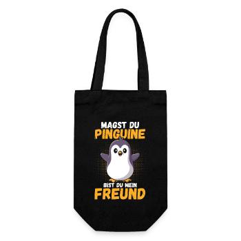 Pinguin - Geschenkbeutel für Flaschen - Schwarz - Vorne