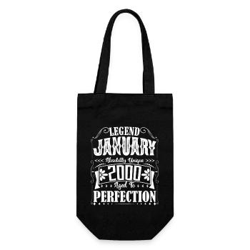 January 2000. January 2000 Birthday Gift. - Gift Bag for Bottles - black - Front