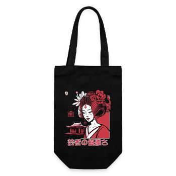 芸者の優雅さ: Die Anmut einer Geisha - Geschenkbeutel für Flaschen - Schwarz - Vorne