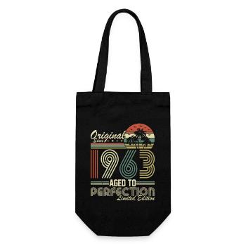 60e anniversaire rétro cadeau 1963 - Sac à bouteille - noir - Devant