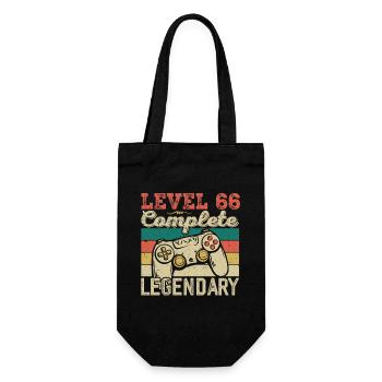 Level 66 Complete, 66 Birthday Gift - Gift Bag for Bottles - black - Front
