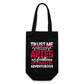 Aries Trust Me I'm An Aries Horoscope - Gift Bag for Bottles - black - Front