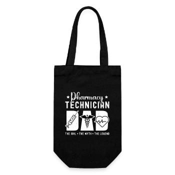Pharmacy Technician Dad The Idol Nurse Pharmacist - Gift Bag for Bottles - black - Front