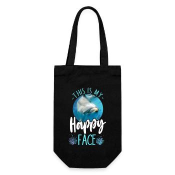 Dolphin This Is My Happy Face - Gift Bag for Bottles - black - Front