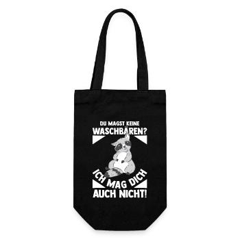 Waschbär - Geschenkbeutel für Flaschen - Schwarz - Vorne