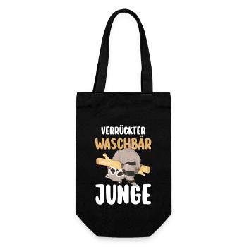 Waschbär - Geschenkbeutel für Flaschen - Schwarz - Vorne