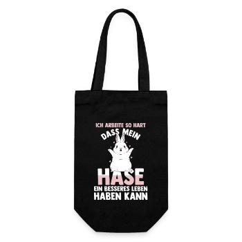 Einhorn Kaninchen Hase - Geschenkbeutel für Flaschen - Schwarz - Vorne