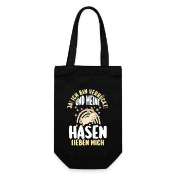 Kaninchen Hase - Geschenkbeutel für Flaschen - Schwarz - Vorne
