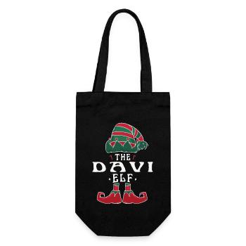 Davi Elf Family Matching Group Christmas Dad Mom - Gift Bag for Bottles - black - Front