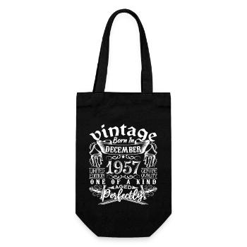 1957 Dezember 1957 Geburtstag Dezember 1957 - Geschenkbeutel für Flaschen - Schwarz - Vorne