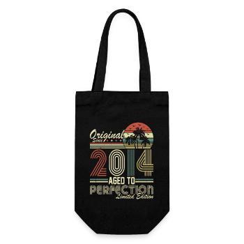 10e anniversaire Vintage rétro cadeau 2014 - Sac à bouteille - noir - Devant
