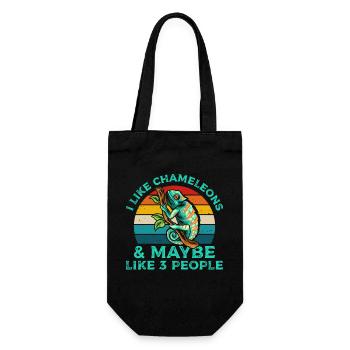 J’aime les caméléons T-shirt rétro - Sac à bouteille - noir - Devant