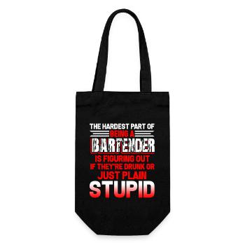 Bartender The Hardest Part Of Being A Bartender - Gift Bag for Bottles - black - Front