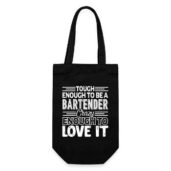 Bartender Tough Enough To Be A Bartender - Gift Bag for Bottles - black - Front