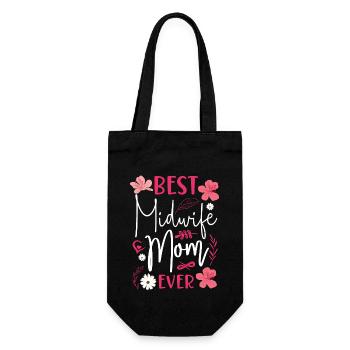 Nurse Midwife Birth Worker Mom - Gift Bag for Bottles - black - Front