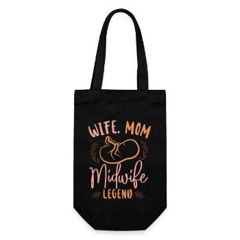 Nurse Midwife Birth Worker Mom - Geschenkbeutel für Flaschen - Schwarz - Vorne