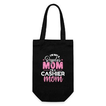 I'm not a Regular Mom I'm a Cashier Mom - Geschenkbeutel für Flaschen - Schwarz - Vorne