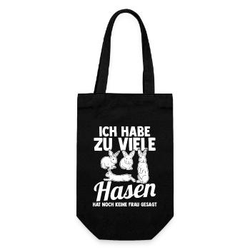 Kaninchen Hase - Geschenkbeutel für Flaschen - Schwarz - Vorne