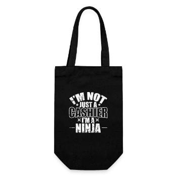 I'm not just a Cashier I'm a Ninja Beruf - Geschenkbeutel für Flaschen - Schwarz - Vorne