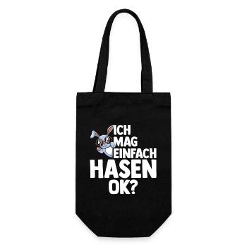 Kaninchen Hase - Geschenkbeutel für Flaschen - Schwarz - Vorne