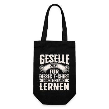 Geselle Gesellenprüfung 2024 - Geschenkbeutel für Flaschen - Schwarz - Vorne