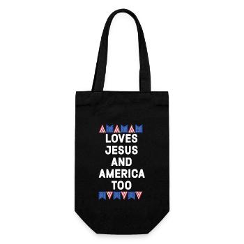 Loves Jesus and America Too God Christian - Gift Bag for Bottles - black - Front