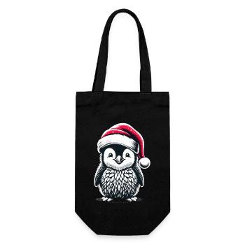 Penguin Santa Cute Christmas - Gift Bag for Bottles - black - Front