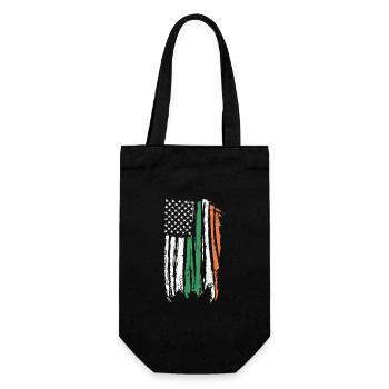 Drapeau patriotique irlandais américain Irlande - Sac à bouteille - noir - Devant