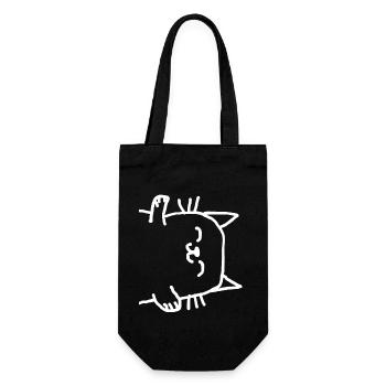 Katze Tier - Geschenkbeutel für Flaschen - Schwarz - Vorne