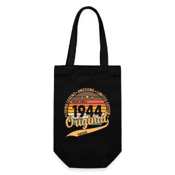 80th Birthday Vintage Retro Shirt - Vintage 1944 - Gift Bag for Bottles - black - Front