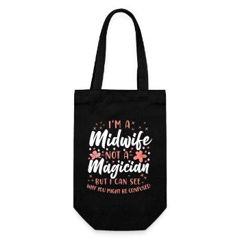 Nurse Midwife Birth Worker I'm A - Geschenkbeutel für Flaschen - Schwarz - Vorne