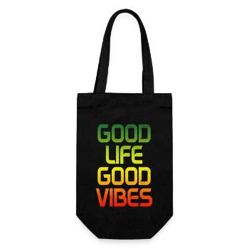 Reggae Musik Rastafari Jamaika - Geschenkbeutel für Flaschen - Schwarz - Vorne