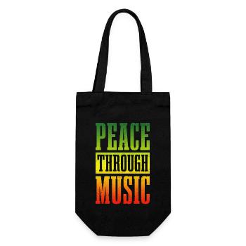 Reggae Musik Rastafari Jamaika - Geschenkbeutel für Flaschen - Schwarz - Vorne