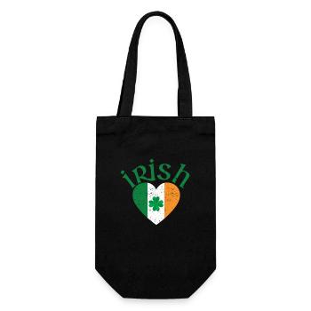 Patriotic Irish Flag Ireland Shamrock - Gift Bag for Bottles - black - Front