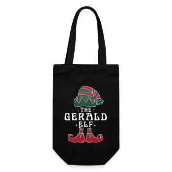 Gerald Elf Familie Passende Gruppe Weihnachten Mama - Geschenkbeutel für Flaschen - Schwarz - Vorne