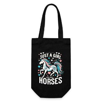 Cadeau d’amant de cheval juste une fille qui aime les chevaux - Sac à bouteille - noir - Devant