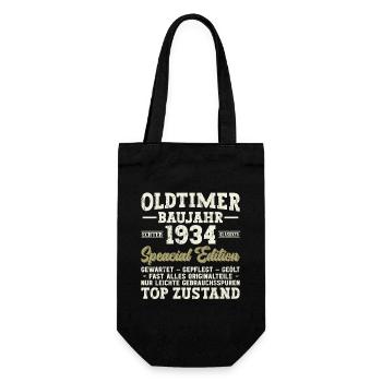 Vintage 1934 - 90. Geburtstag - Geschenkbeutel für Flaschen - Schwarz - Vorne