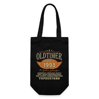 31. Geburtstag Vintage Retro 1993 Geschenkidee - Geschenkbeutel für Flaschen - Schwarz - Vorne