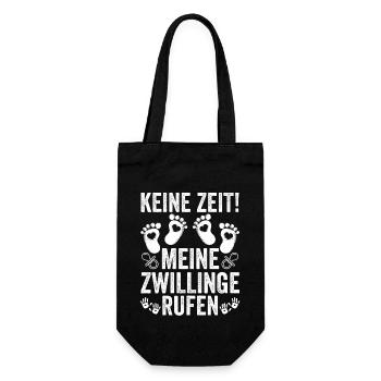 Vater Zwillingspapa Papa von Zwillingen - Geschenkbeutel für Flaschen - Schwarz - Vorne