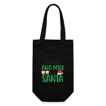 Cookies and Milk for Santa - Geschenkbeutel für Flaschen - Schwarz - Vorne